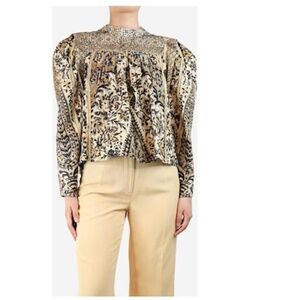 ULLA JOHNSON Printed Cotton Corduroy Blouse Top 00